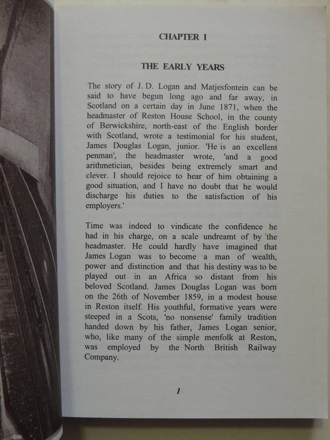 Logan's Way: The Life And Times Of J.D. LoganA Matjiesfontein Chronicle  - Robert N. Toms  SIGNED