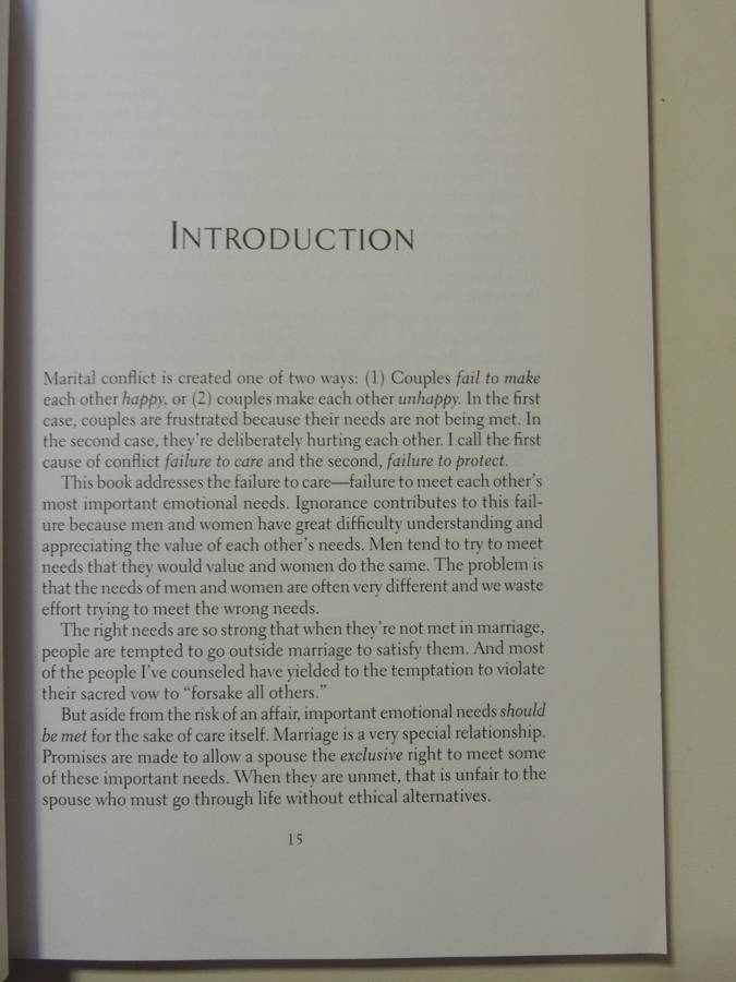 His Needs Her Needs: Building An Affair-Proof Marriage- Willard F. Harley, Jr.