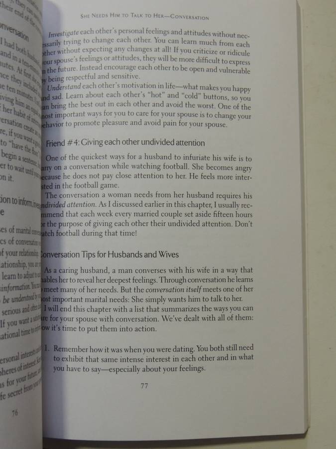 His Needs Her Needs: Building An Affair-Proof Marriage- Willard F. Harley, Jr.