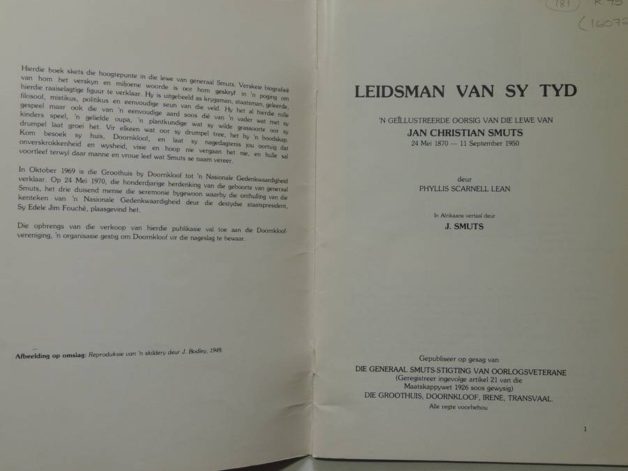 Liedsman Van Sy Tyd: 'N Geillustreede Oorsig Van Die Lewe Van Jan Christian Smuts 24 Mei1870 - 11 Se