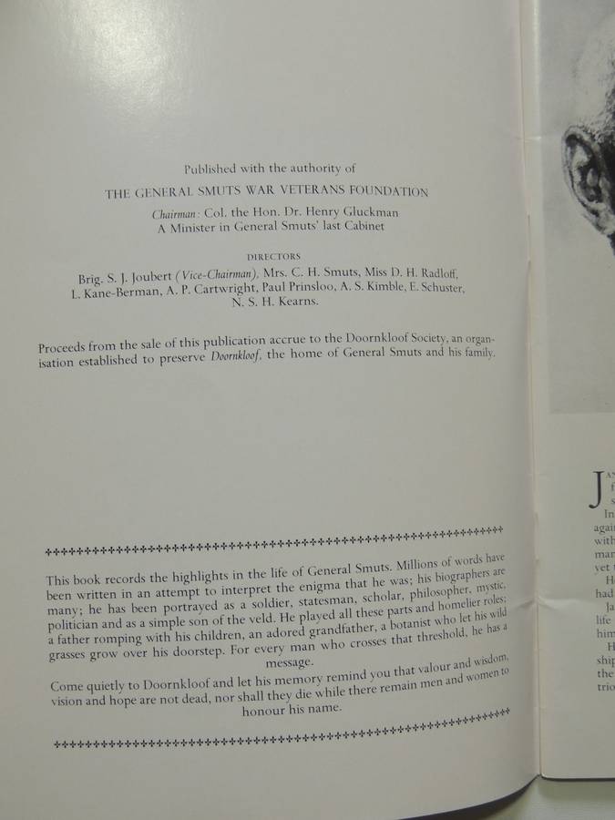 One Man In His Time: A Pictorial Review Of The Life Of Jan Christian Smuts May 24th, 1870 - Septembe