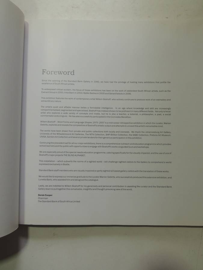 Willem Boshoff - Word Forms And Language Shapes 1975 - 2007 - curated Warren Siebrits