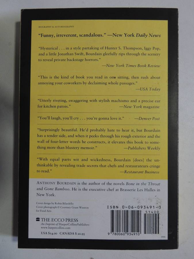 Kitchen Confidential: Adventures In The Culinary Underbelly - Anthony Bourdain