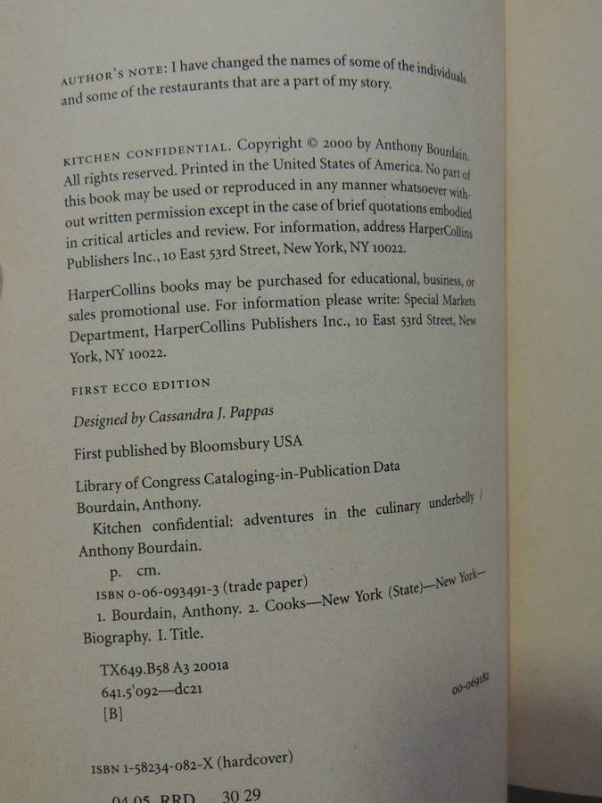 Kitchen Confidential: Adventures In The Culinary Underbelly - Anthony Bourdain