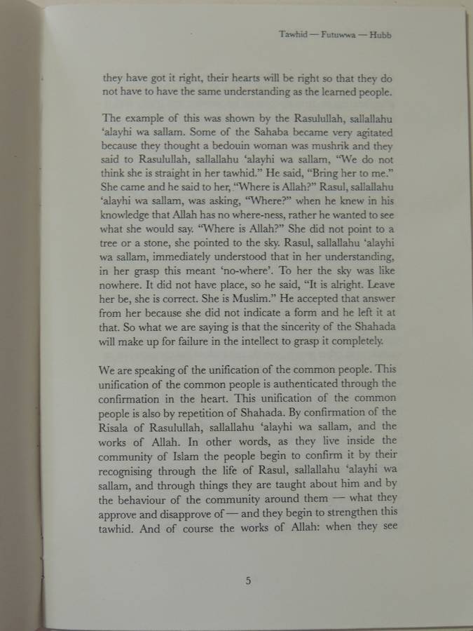 Tawhid Futuwwa Hubb - Shakyh Dr. Abdalqadir As-Sufi