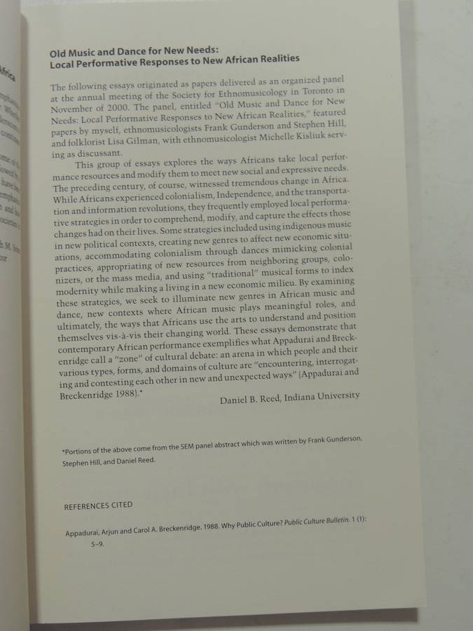 Africa Today: Special Issue-Musical Performance In Africa (Volume 48 No. 4 Winter 2001