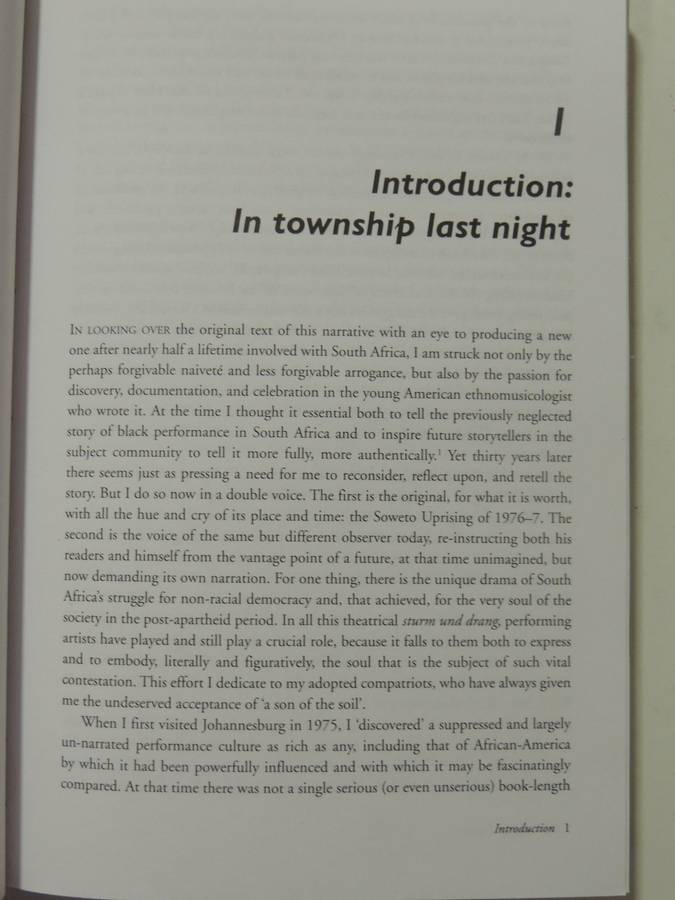 In Township Tonight!:3 Centuries Of South African Black City Music & Theatre David Coplan Inscribed