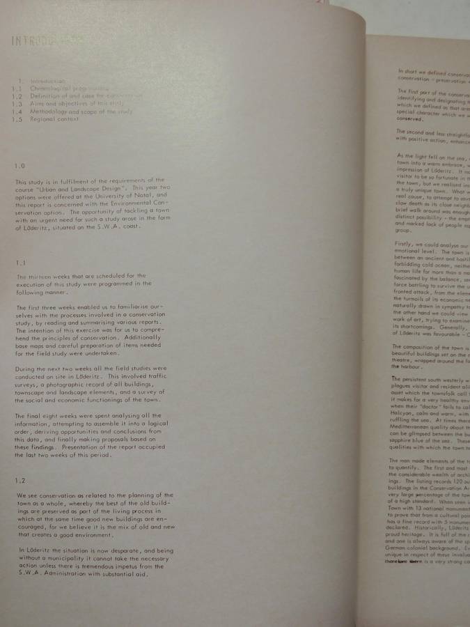 Luderitz And Environs: Conservation Study-School Of Architecture University Of Natal 1979  IN GERMAN