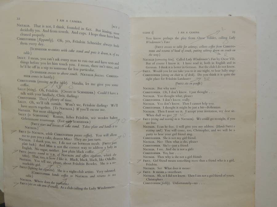 I Am A Camera, A Play in Three Acts - John van Druten     Pub 1954