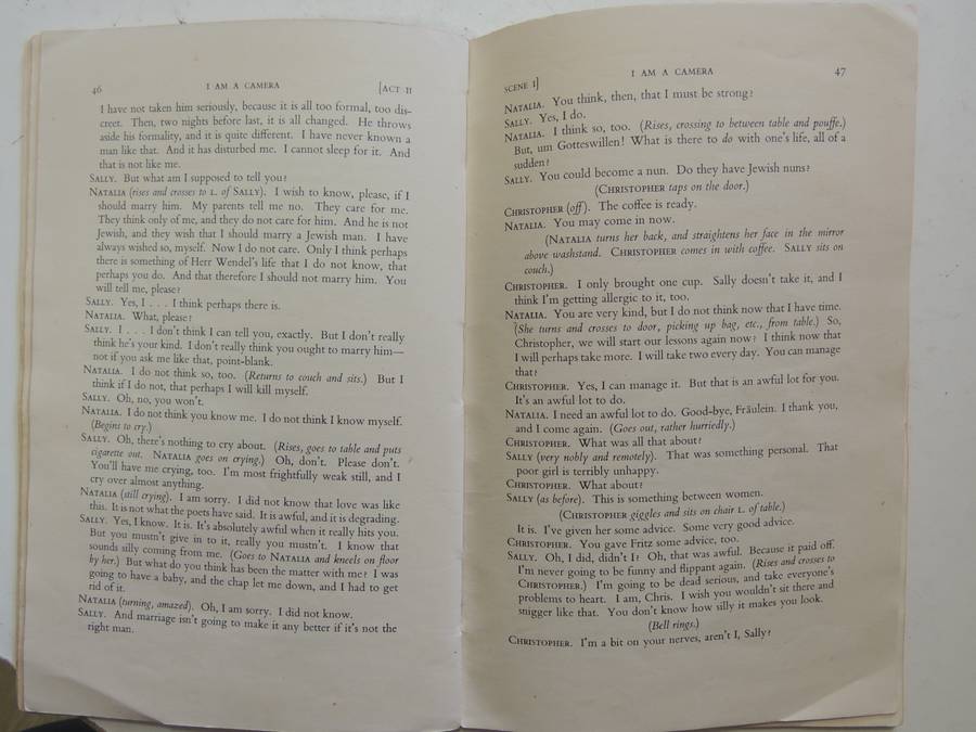 I Am A Camera, A Play in Three Acts - John van Druten     Pub 1954