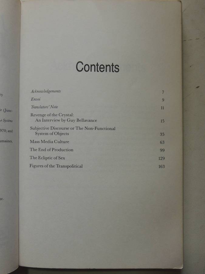 Revenge Of The Crystal: Selected Writings On The Modern Object & Its Destiny, 1968-83Jean Baudrilla