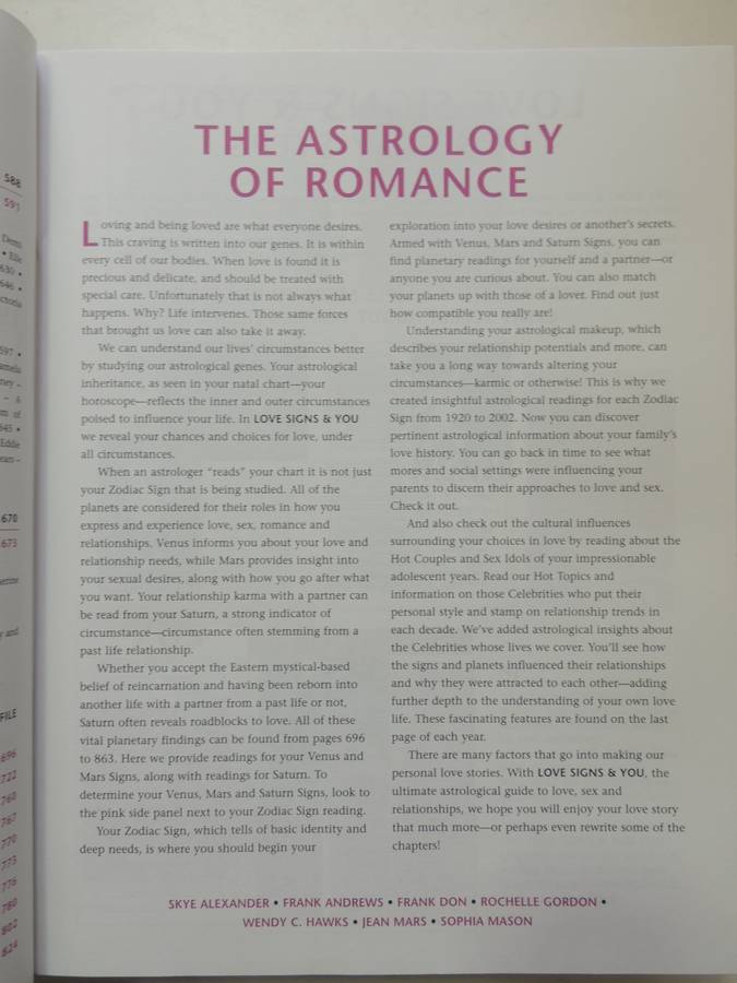 Love Signs & You, the Ultimate Astrological Guide to Love, Sex & Relationships