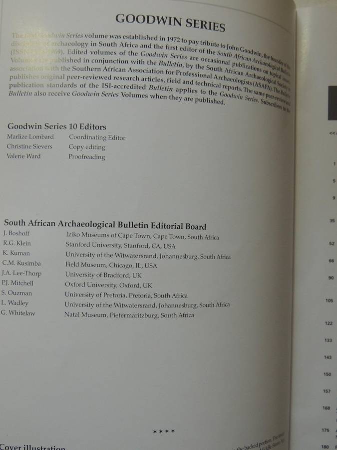 South African Archaeological Society Goodwin Series Volume 10 December 2008: Current Themes In Middl