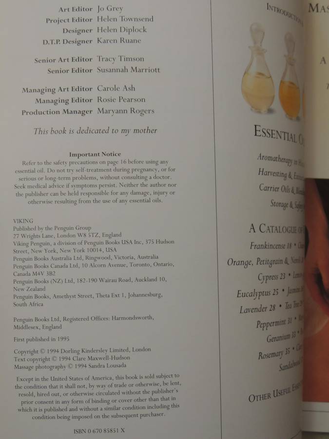 Aromatherapy Massage Book: A Practical Illustrated Guide To Massage With Essential Oils Clare Maxwel
