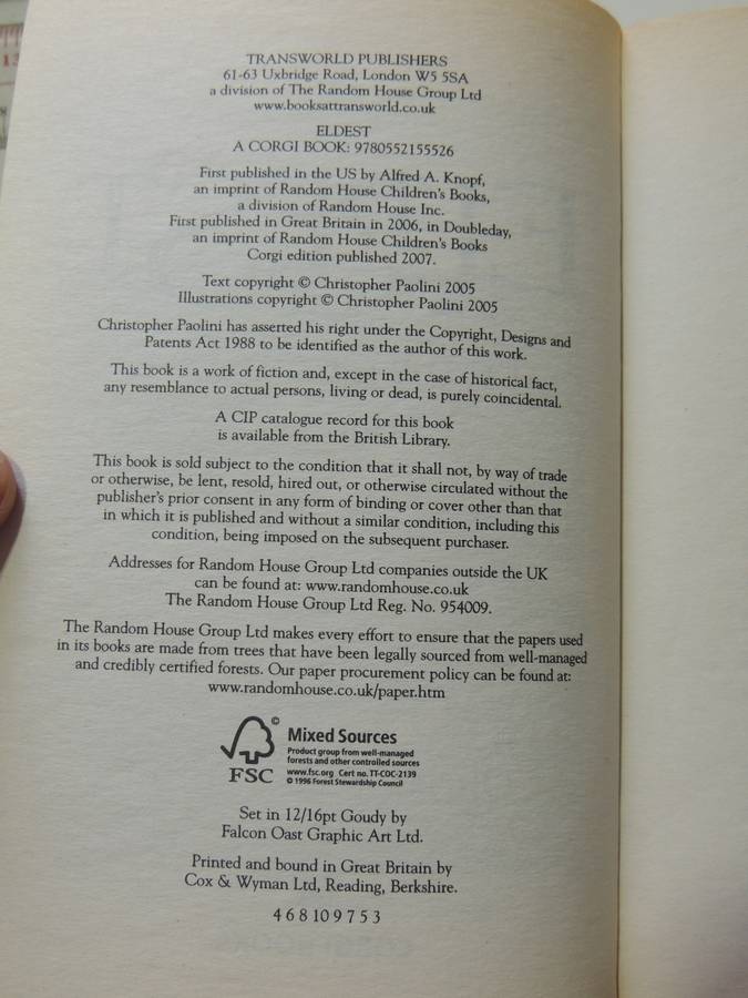 Eldest - Inheritance Series Cycle Book 2 - Christopher Paolini