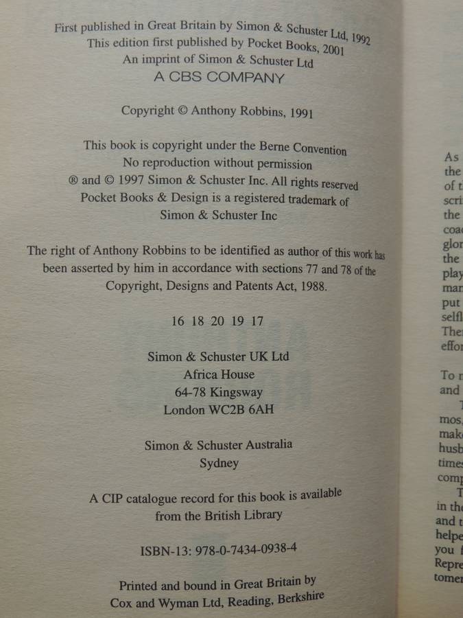 Awaken the Giant Within, How to Take Control of ..Mental, Emotional, Physical & Financial  A Robbins