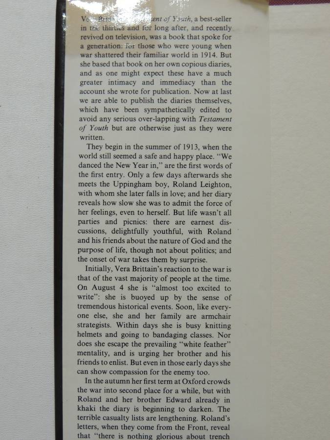 Chronicles Of Youth: Vera Brittain's War Diary 1913-1917 - ed Alan Bishop