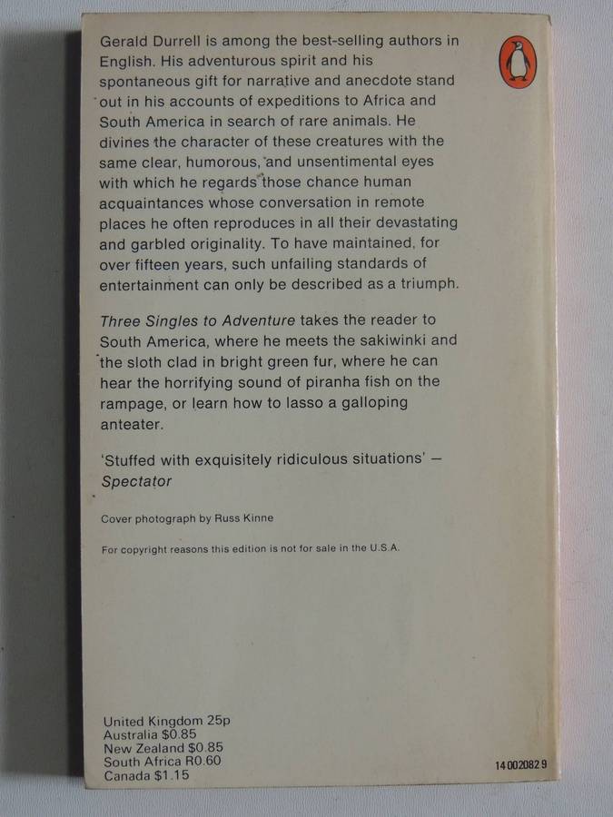 Three Singles To Adventure - Gerald Durrell