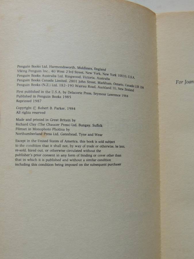 Valediction - Robert B. Parker