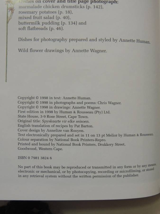 Seasonal Menus - Annette Human