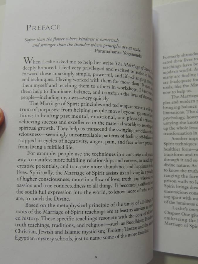 The Marriage of Spirit - Enlightened Living in Today`s World - Leslie Temple-Thurston    SIGNED