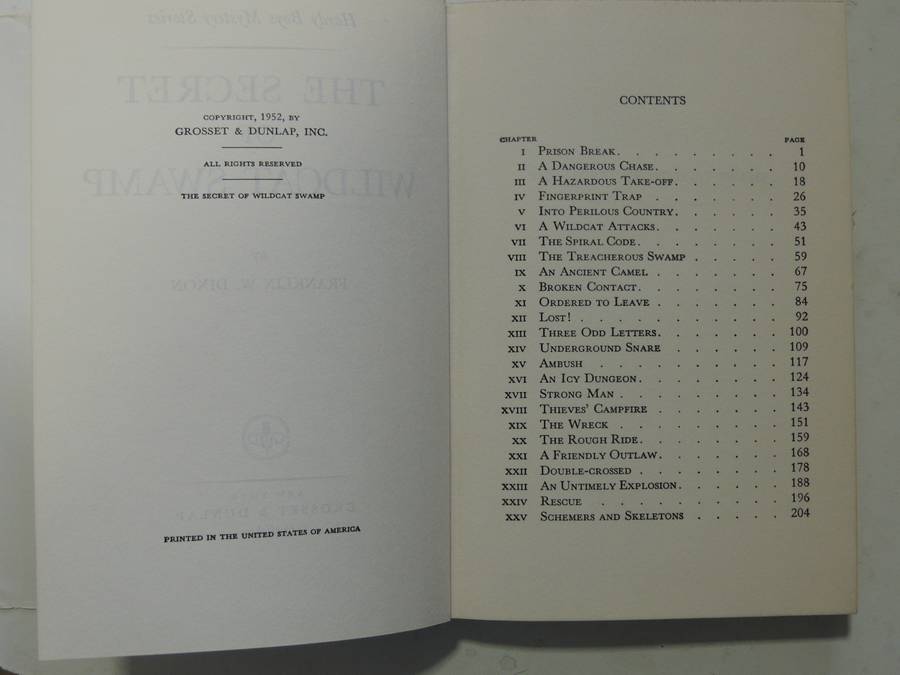 The Secret Of Wildcat Swamp  - Franklin W. Dixon   Circa 1950s
