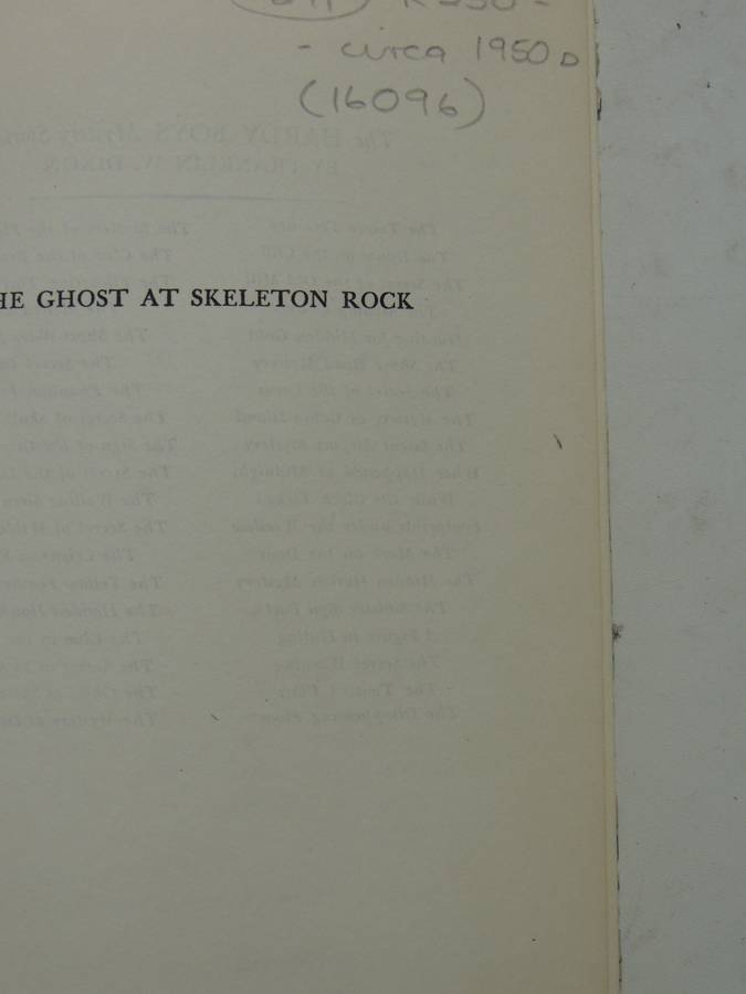 The Ghost At Skeleton Rock  - Franklin W. Dixon     Circa 1950s