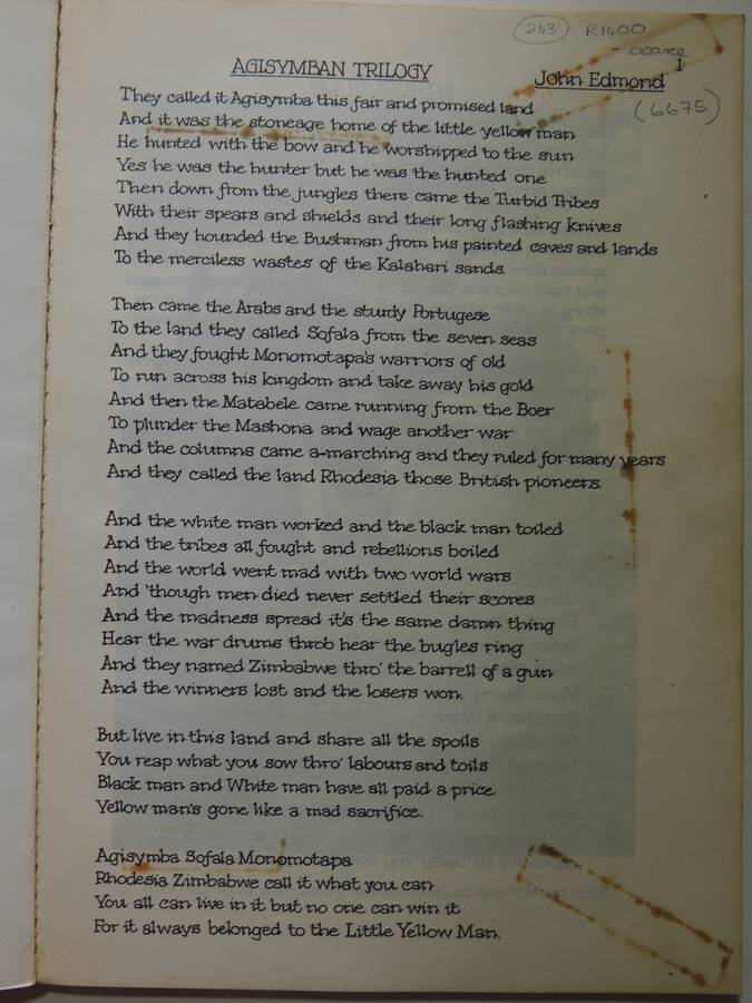 The Story Of Troopiesongs And The Rhodesian Bush War  John Edmond