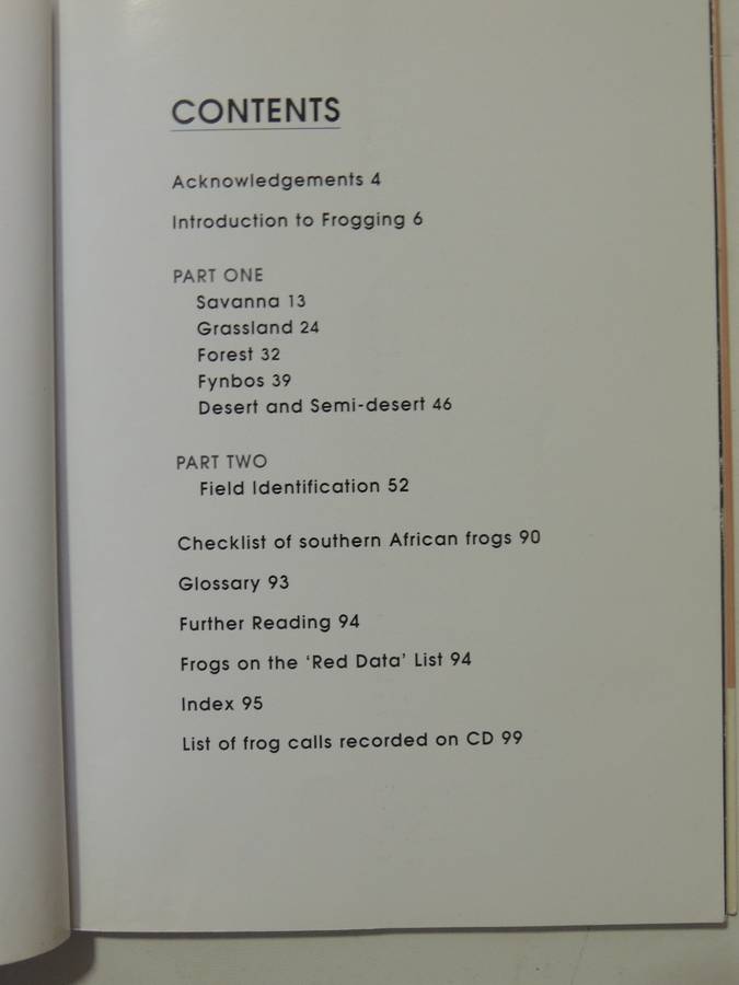 A Guide To The Identification Of TheFrogs Of The Witwatersrand - Vincent Carruthers     NO CD!!