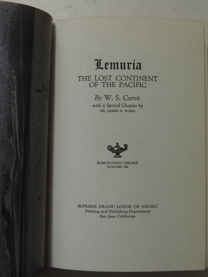 Lemuria: The Lost Continent Of The Pacific- W.S.Cerve
