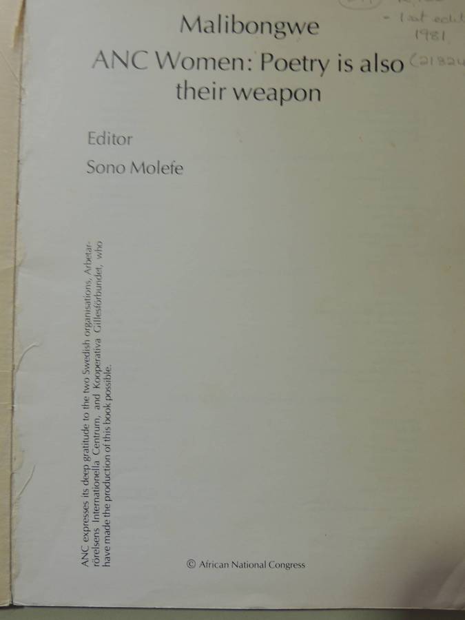 Malibongwe ANC Women: Poetry Is Also Their Weapon - ed Sono Molefe