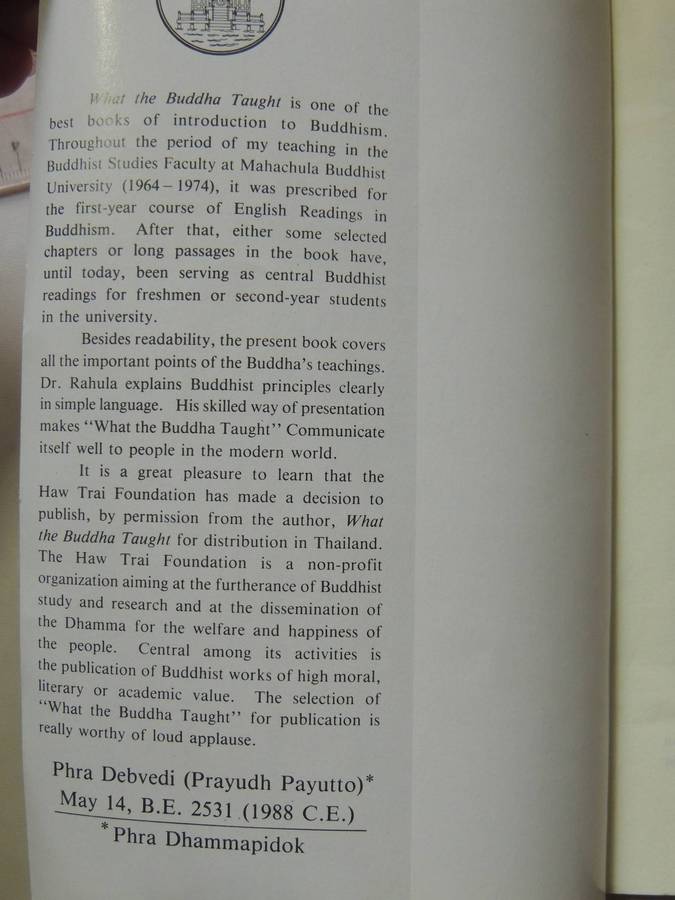 What The Buddha Taught - Venerable Dr. W. Rahula