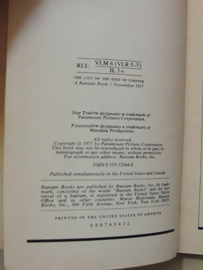 Star Trek Fotonovel #1: City On The Edge Of Forever- Harlan Ellison