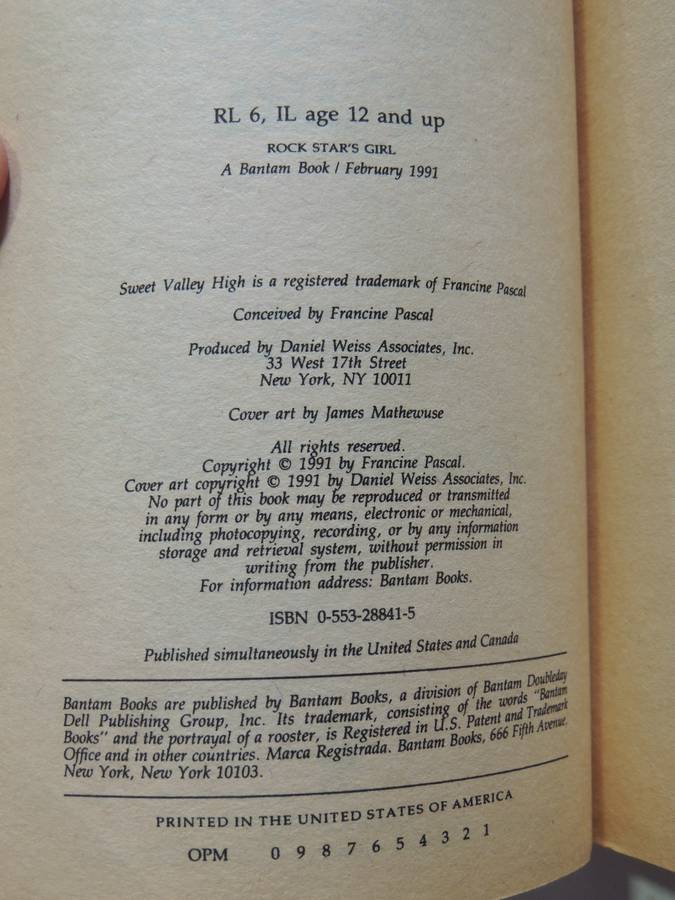 Rock Star's Girl: Sweet Valley High 72 - Francine Pascal