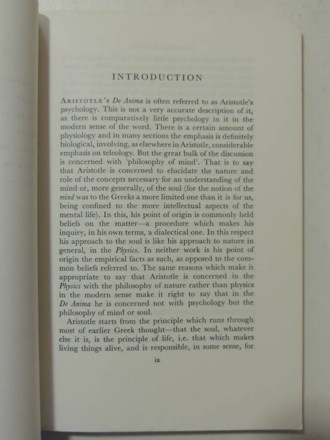 Aristotle's De Anima Books II & III - ed D.W. Hamlyn