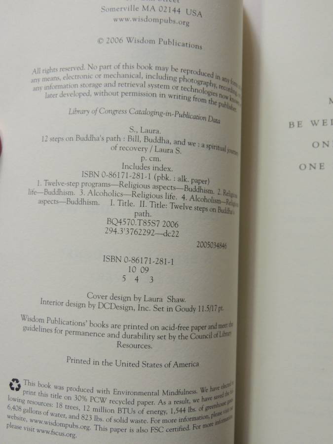 12 Steps On Buddha's Path: Bill, Buddha, And We - Laura S.