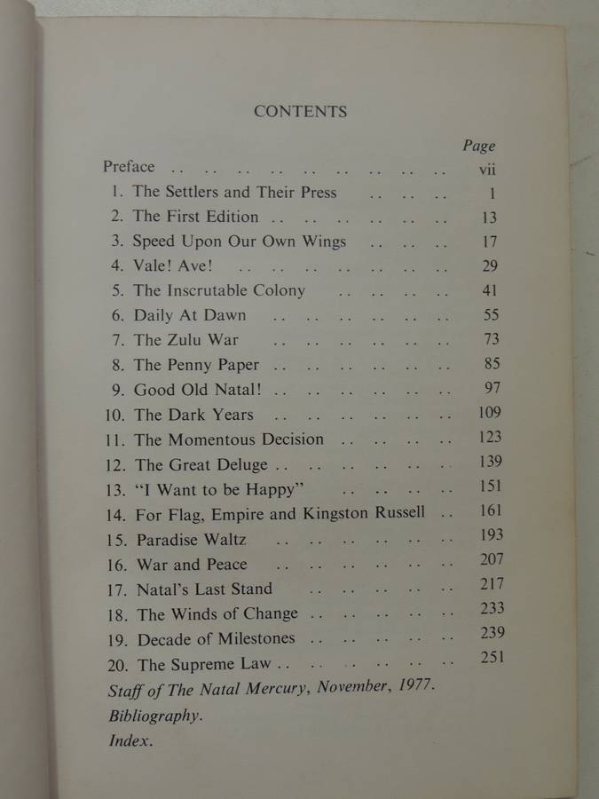 For The Love Of Natal: The Life And Times Of The Natal Mercury 1852-1977 - Terry Wilks