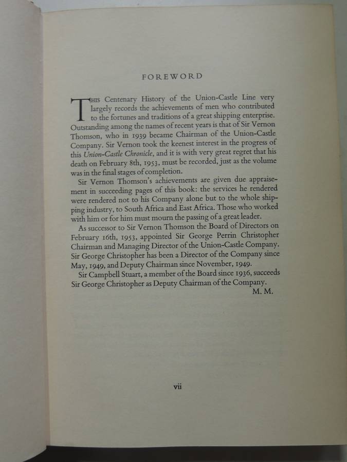Union-Castle Chronicle1853-1953- Marischal Murray