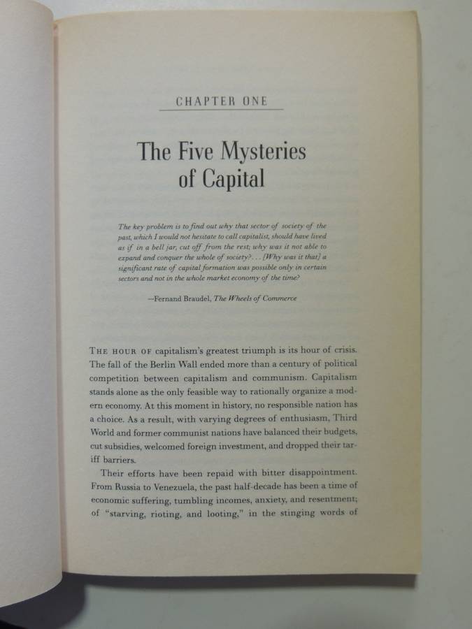 The Mystery Of Capital: Why Capitalism Triumphs In The West &Fails Everywhere Else -Hernando De Soto