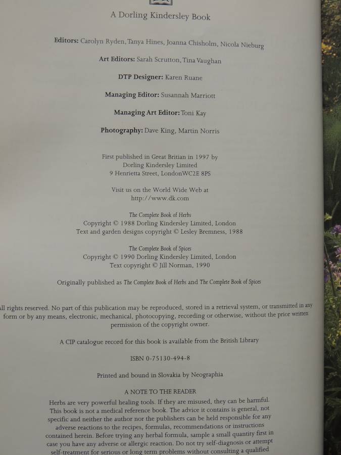 The Complete Book of Herbs and Spices - Lesley Bremnes, Jill Norman