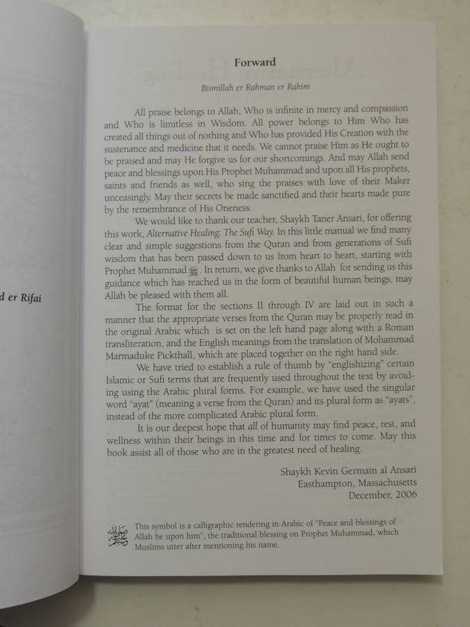 Alternative Healing, The Sufi Way- Es-Seyyid Es- Shaykh Taner Ansari