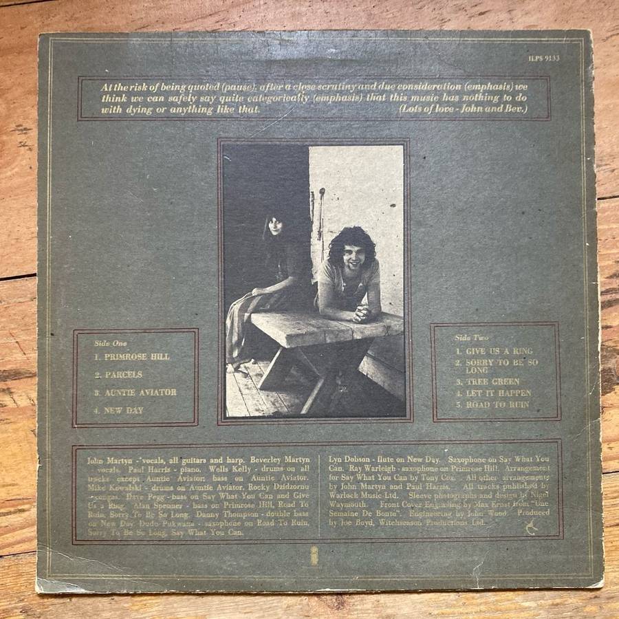 John & Beverley Martyn - The Road To Ruin LP/Album (1972 SA press) G+/G+