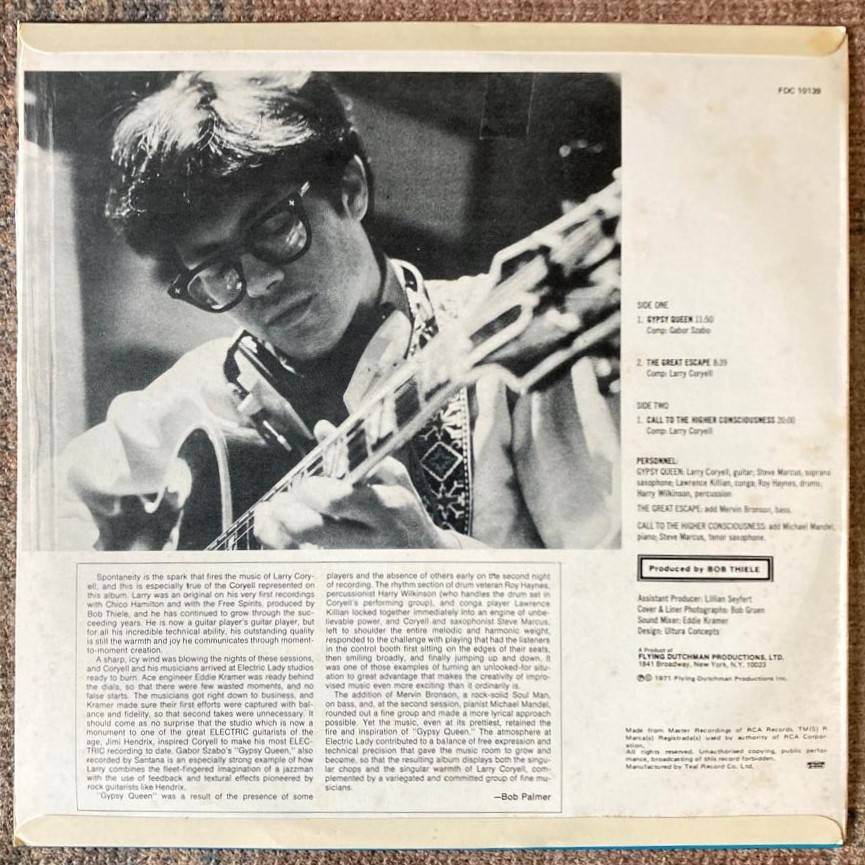 Larry Coryell - Barefoot Boy LP/Album (1971 SA press) VG+/VG+