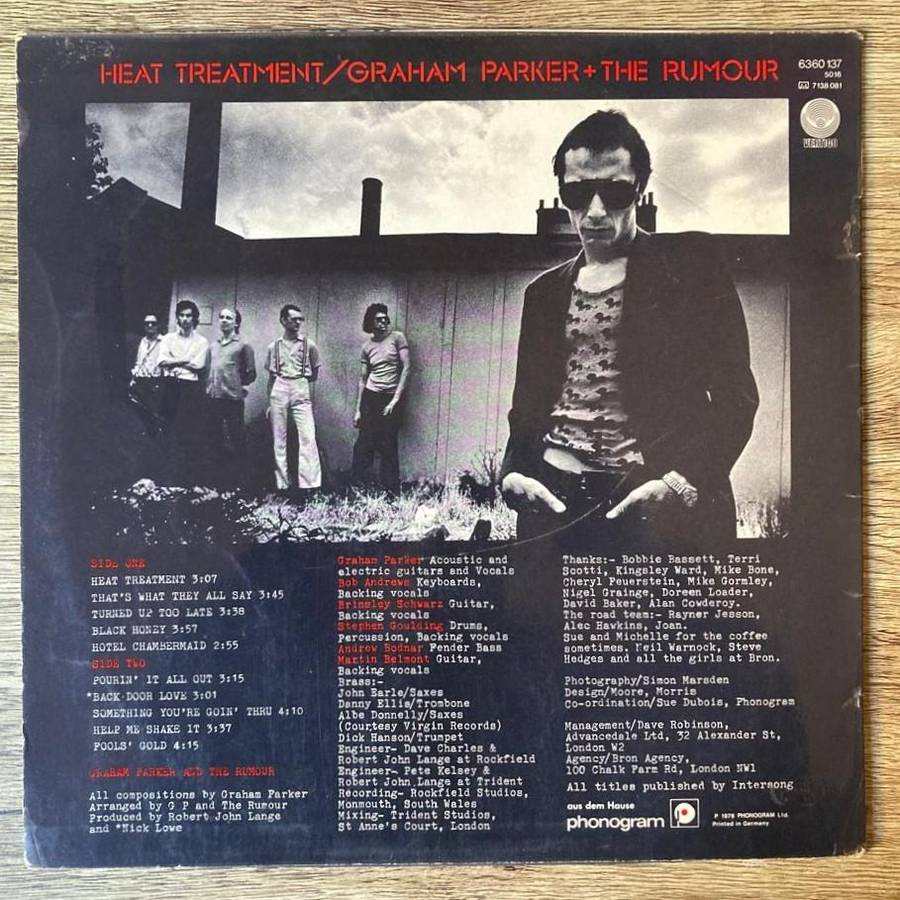 Graham Parker & the Rumour - Heat Treatment LP/Album (1976 German import) VG+/VG
