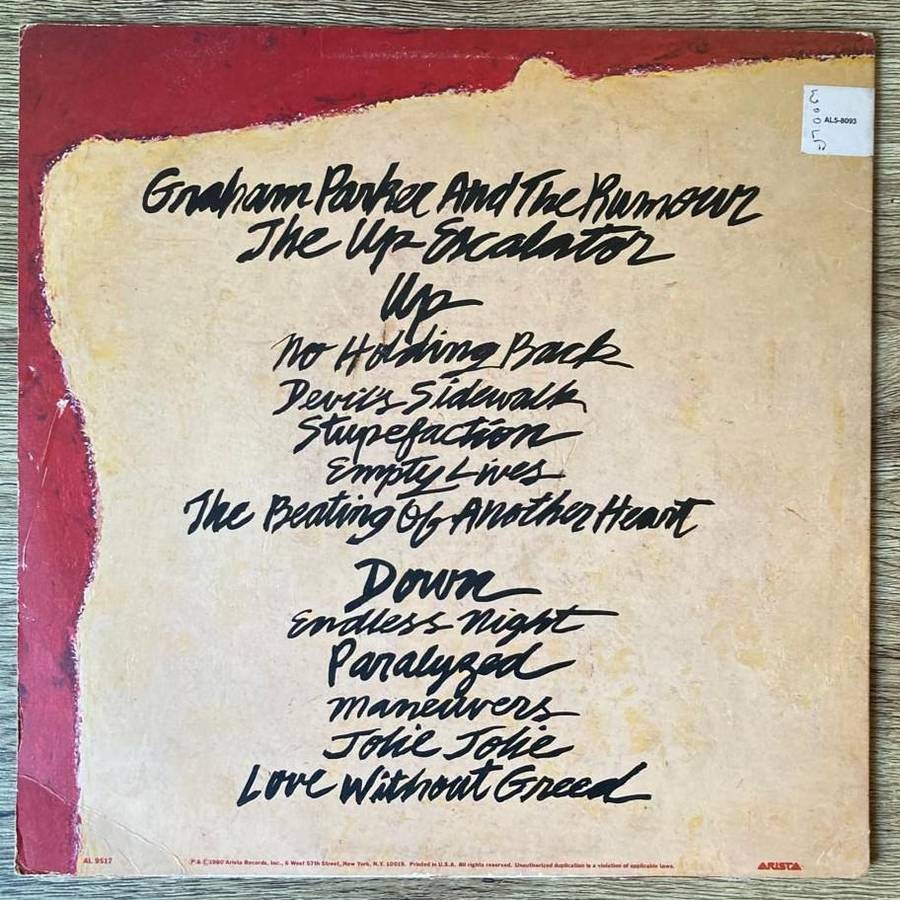 Graham Parker - the Up Escalator LP/Album (1980 US import) VG+/VG