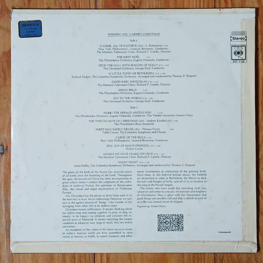 Various - Wishing You A Merry Christmas LP/Comp. (1969 SA press) VG+/VG+