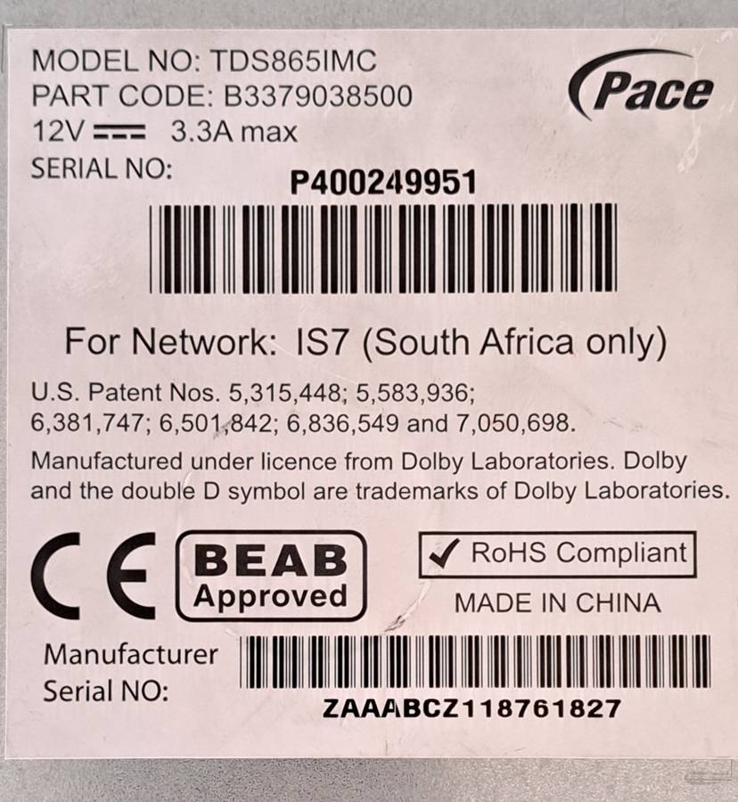 DSTV HD PVR Decoder for repair