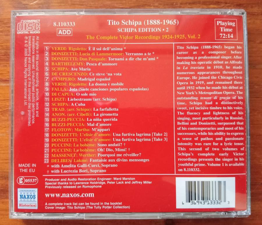 Tito Schipa: 1924-1925 Recordings Vol. 2
