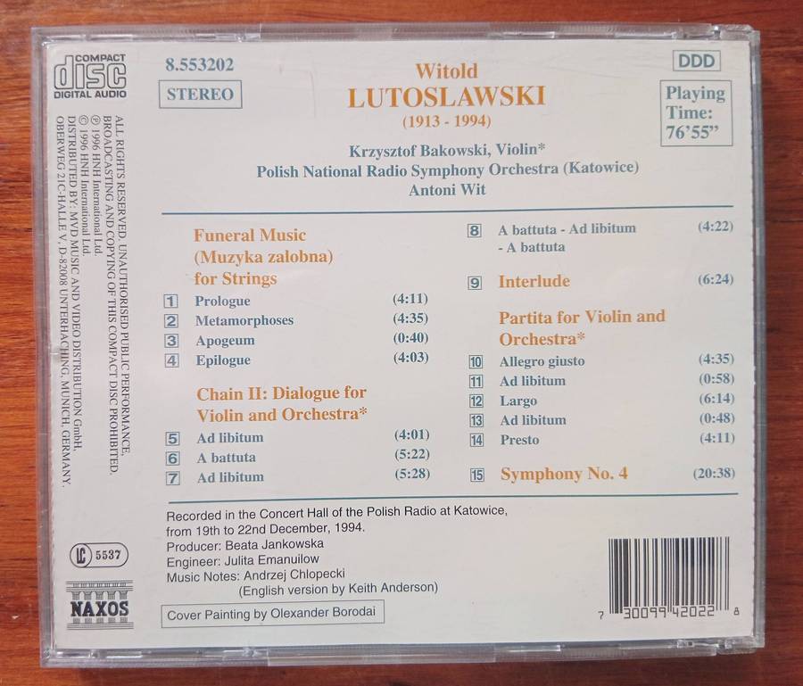 Lutoslawski: Symphony No 4, etc.