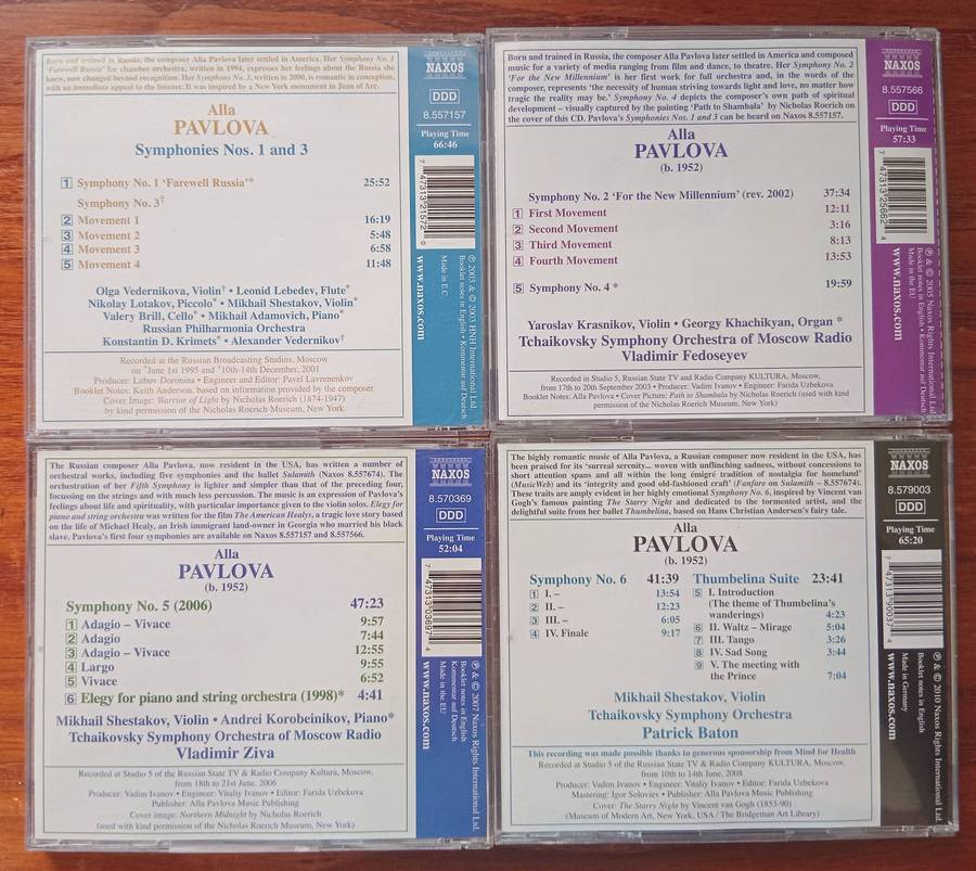 Alla Pavlova: Symphonies 1-6, Thumbelina Suite (4CDs)